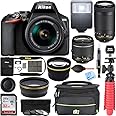 Nikon D3500 DSLR Camera w/AF-P DX 18-55mm VR and 70-300mm Double Zoom Lens Bundle with Travel Case, Wide Angle Lens, Telephot