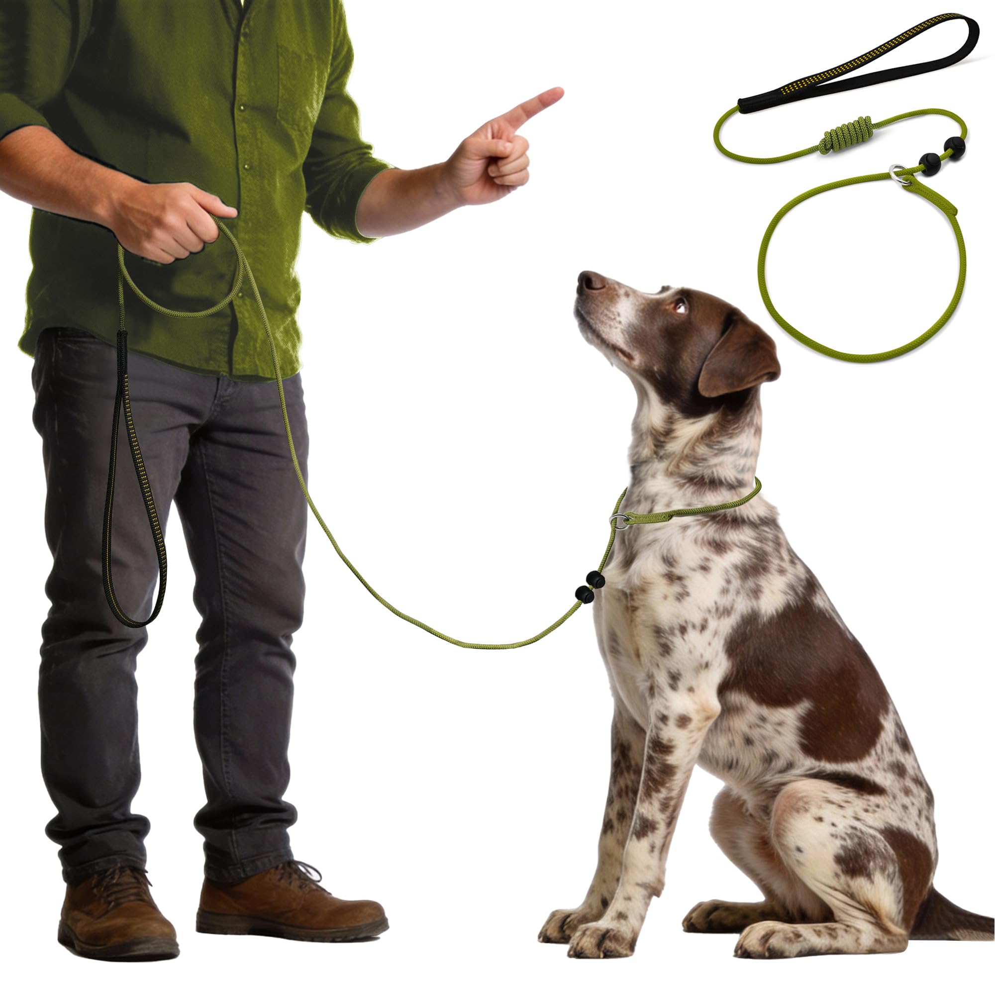 Photo 1 of ?BeauGo|Dog Leash Slip Lead|Dog Training Leash,Trainer Rope Designed for DogTraining and NGKC Competition,No Pull Dog Lead & Collar,Trainer Rope for Small Medium Large Dogs.Slip Leads for Dogs 6 FT