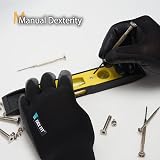 DEX FIT Prime Nitrile Work Gloves FN331 XS Black Thin Lightweight Touchscreen view 5
