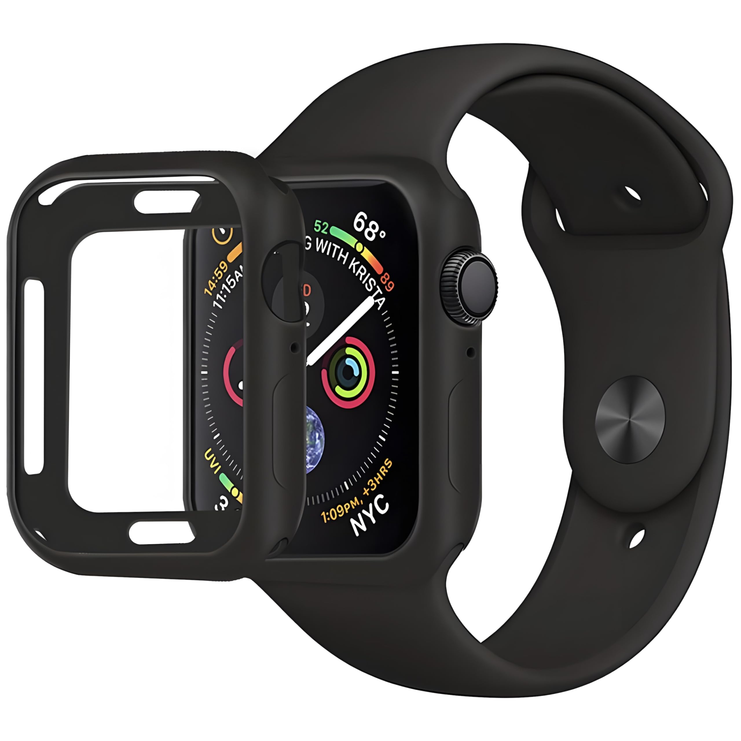 AVANA Apple Watch Series 6/5/4/SE Case 40mm Screen Protector Thin Soft Silicone TPU Cover Protective Slim Fit Case Protective Case for iWatch Series 6/5/4/SE (40mm) - Black