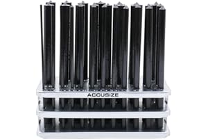Accusize Industrial Tools 28 Pcs Transfer Punch Set, 3/32'' to 1/2'' by 64ths in Metal Index, 0250-0028