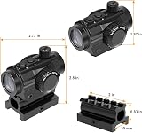 Feyachi Red Green Dot Sight RDS-36 1x22mm 5 MOA with 0.83 inch Riser Mount view 7