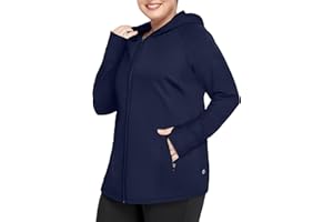 FOREYOND Women Plus Size Fleece Jackets Full Zip Up Hoodies Lightweight Workout Clothing for Running Yoga Gym