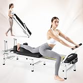 GOIMU Pilates Reformer, 91&rsquo;&rsquo; Foldable Reformer Pilates Machine with High &amp; Low Mode, 3 in 1 Pilates Equipment for Home Use with Springs and Cords
