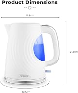 Tower T10083WHT Sonar Textured Kettle 1.7L 3000W Blue Light 360 Base view 6