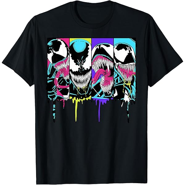 Marvel Viso Veleno T-Shirt, Bianco, L Plus Tall Uomo
