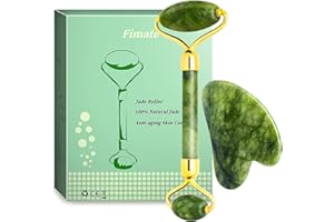 Jade Roller and Gua Sha Kit, NEESTARTLY Anti-aging Natural Facial Jade Stone Roller Set - Face Massager, Facial Roller for Fa