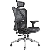 SIHOO M57 Ergonomic Mesh Office Chair, High Back Home Desk Chair with 3D Armrests, Lumbar Support and Adjustable Headrest, Comfortable Computer Chair, Big & Tall Office Chair Hold 330 LBS-Black