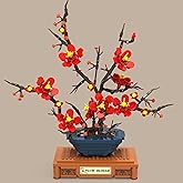 LYNGVA SAIRO Botanicals Plum Blossom Building Sets Artificial Flower for Dinner Table Centerpiece Living Room Home Decor for Adults and Women 736pcs