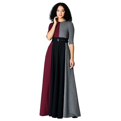 chinese dress ladies eShakti FX Cotton poplin Drawstring Empire Maxi Dress S-6 Black at Amazon  Women's Clothing store