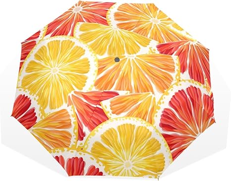 Amazon 夏のめもり Natunomemori 果物 レモン グレープフルーツ 傘 折りたたみ傘 おしゃれ ファション かわいい 軽量 丈夫 撥水 耐風 3段式 ８本骨 Uvカット 晴雨両用 収納ポーチ付き レディーズ ガールズ 学生 Natunomemori 折りたたみ傘 通販
