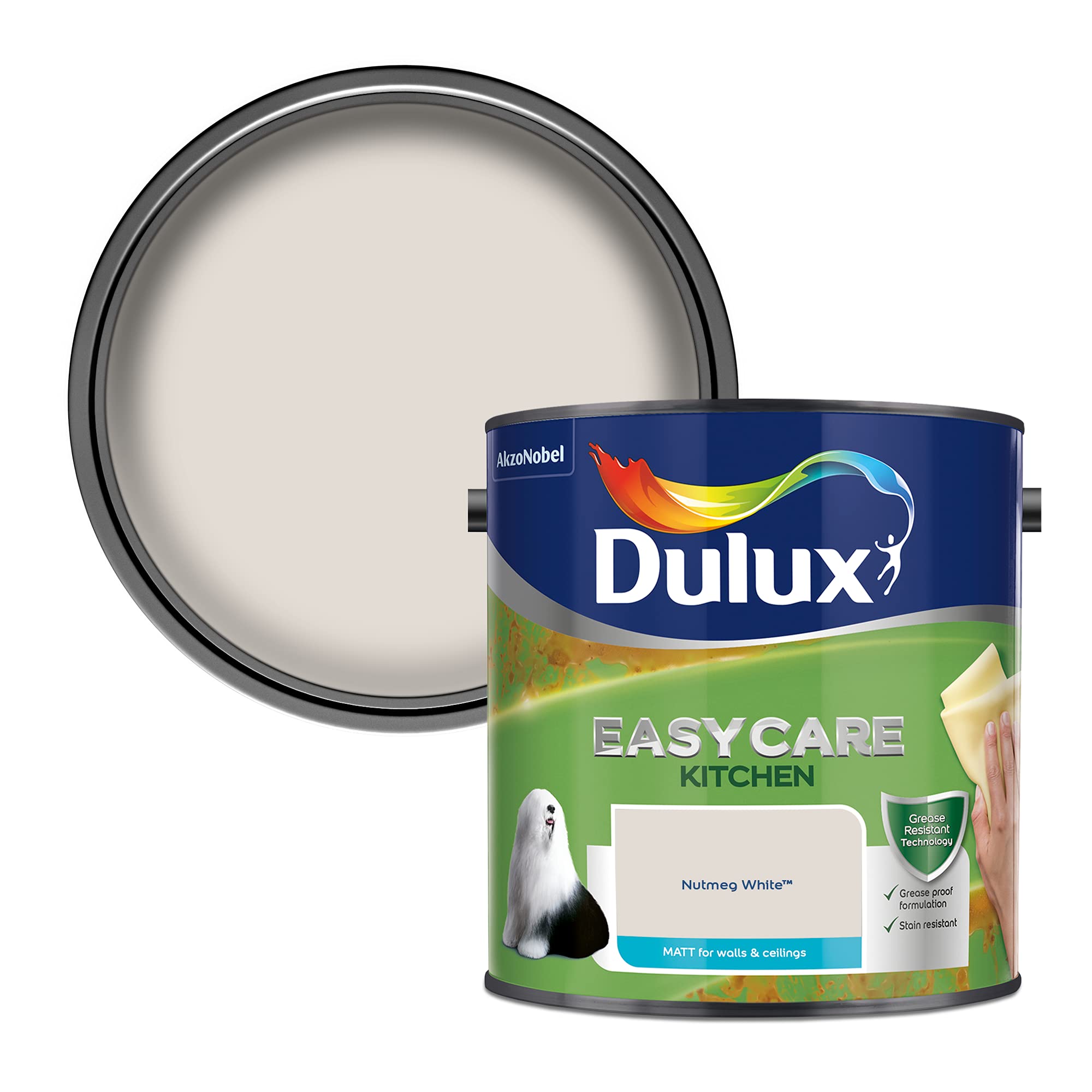 Dulux Easycare Kitchen Matt Emulsion Paint - Nutmeg White - 2.5L