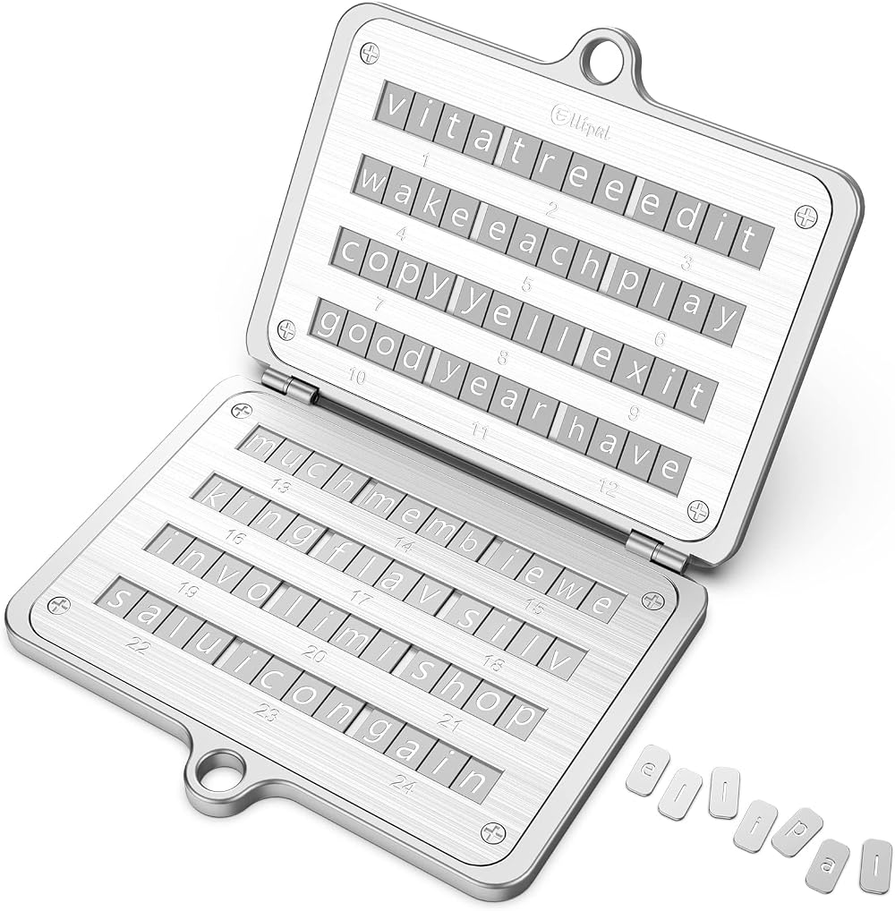 ELLIPAL Seed Phrase Steel 316 Stainless Backed 24 Words BIP39 Compatible