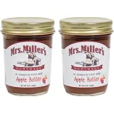 Mrs. Miller's Amish Homemade Apple Butter No Granulated Sugar Added Jam 9 Ounces - Pack of 2 (No Corn Sugar)