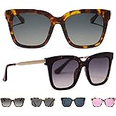 DIFF Bella Oversized Square Sunglasses for Women | Designer Tortoise Frames | 100% UV Protection