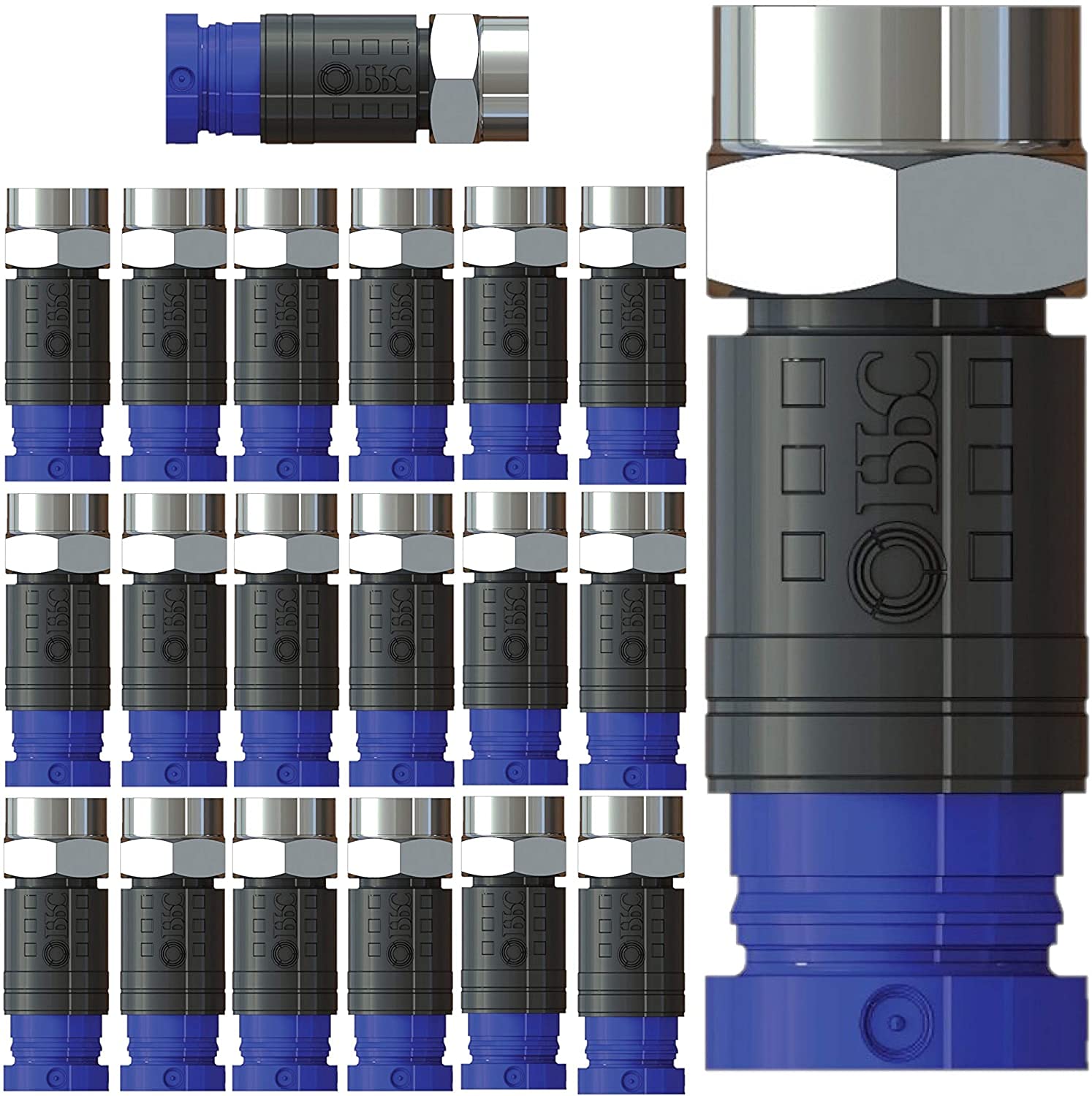 DragonSat Compression F Connector Professional CMX100 for CT100 WF100 coaxial COAX Satellite Aerial Cable (10 Pack)