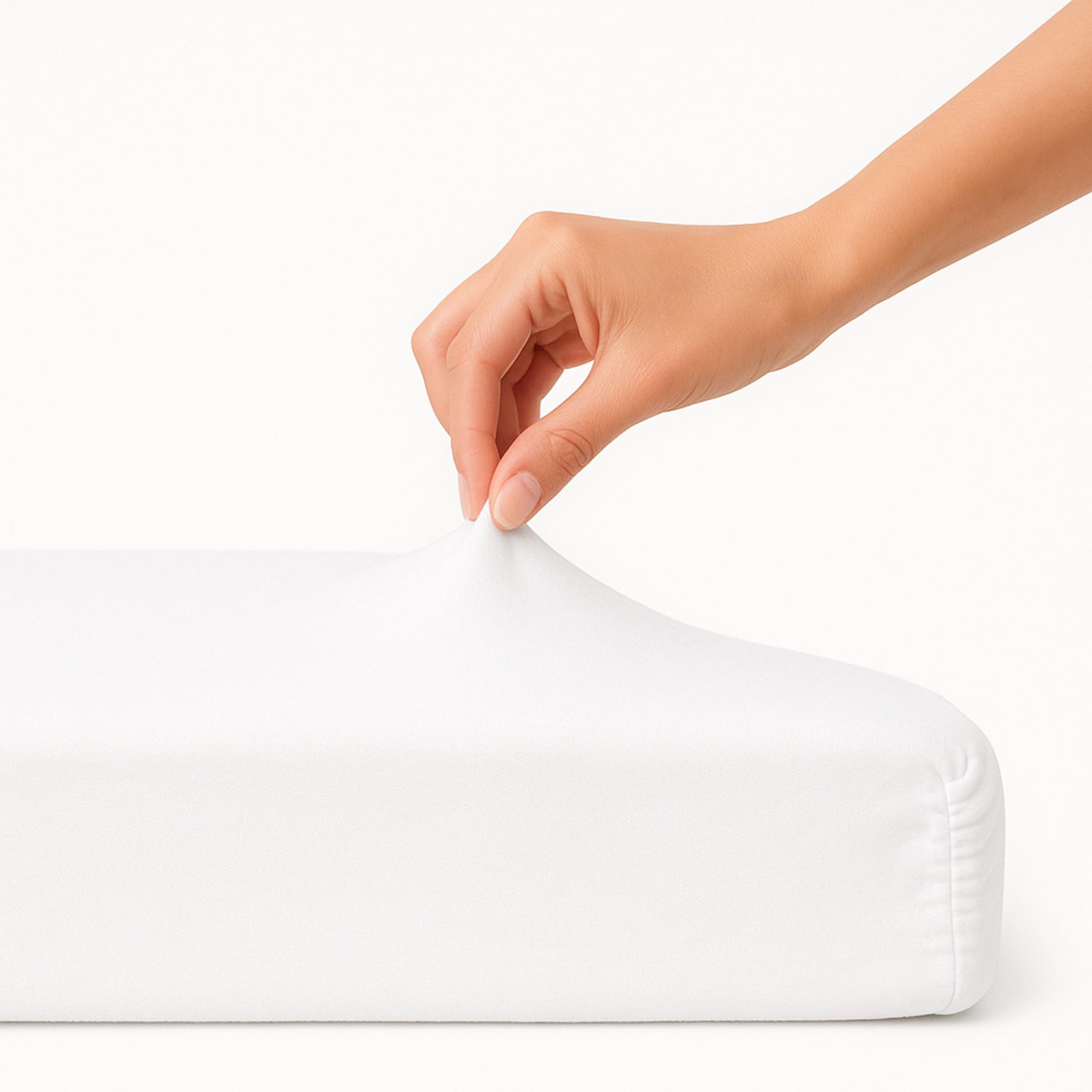 Family Bedding Single Fitted Sheet – Soft Jersey Cotton, 4-Way Stretch Breathable Bed Sheet in White 100×200 cm.