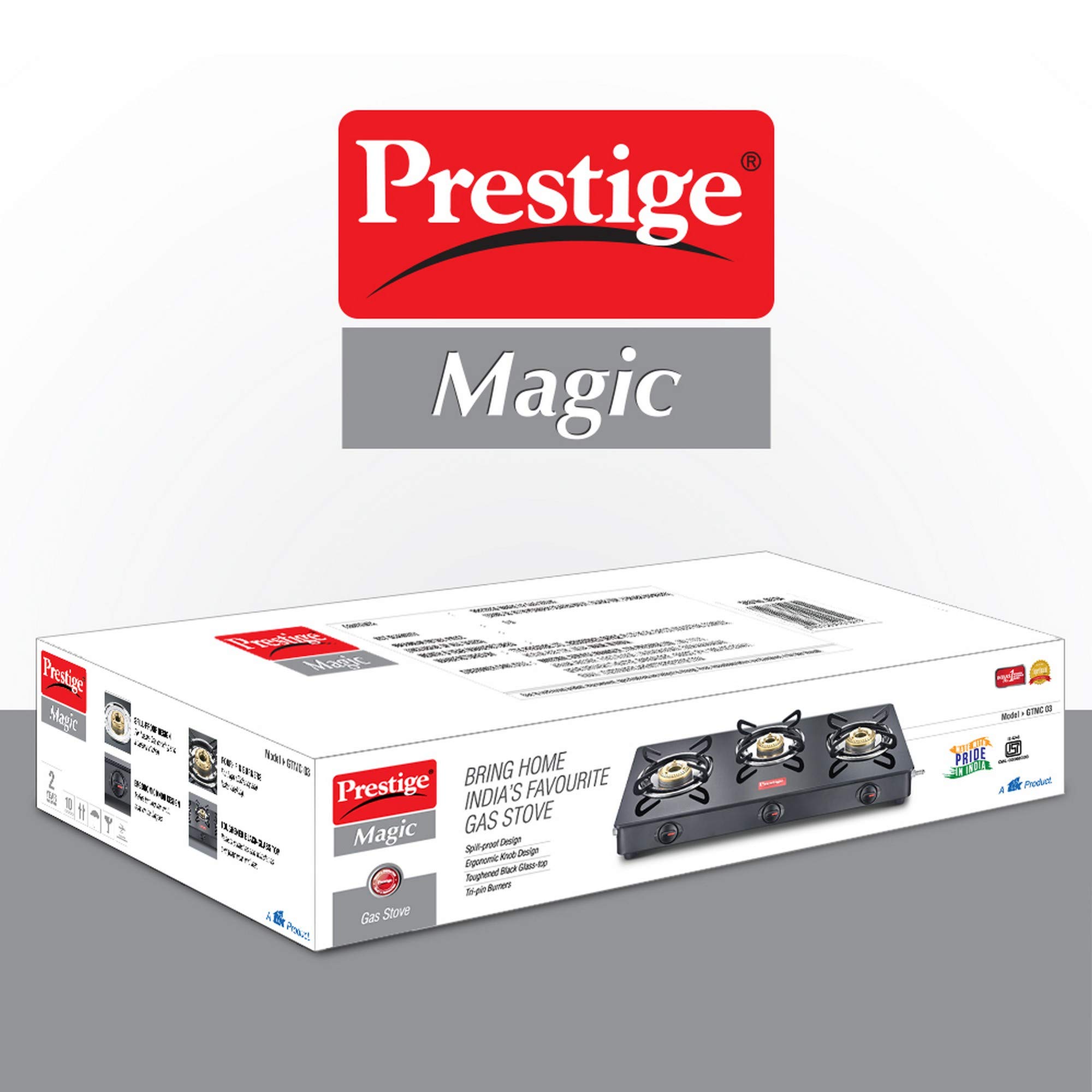 prestige magic gtmc glass steel manual gas stove
