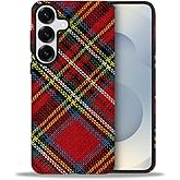 DAIZAG Case for Samsung Galaxy S25,Military-Grade Protection Cover,Christmas Tartan Plaid(Frosted)