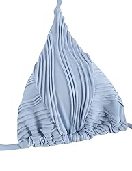 ZAFUL Womens Ribbed Bikini Sets Halter Tie Back