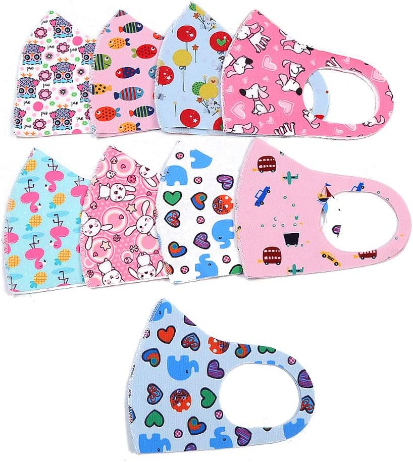 Yousuowei New 10Pcs Children Kids Cartoon, Sponge Washable Breathable, Dustproof, Earloop, Random Pattern for Kids, Useful Personal Care Supplies