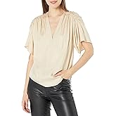 Vince Women's Ruched Flutter SLV Blouse