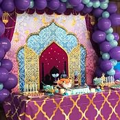 Tovaglia Plastica Beistle 53576 - 2 Pezzi Viola Con Reticolo Oro - 137x274 Cm - Feste Arabe - 2
