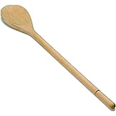 TableCraft W16 16" Beechwood Spoon, Perfect for Mixing Dough & Batters, Broad Oval Bowl for Easy Stirring, Traditional Wooden Design, Hand Wash, 16"x2.125"x0.5625"