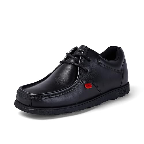 Kickers Men's Fragma Lace Up Black Leather Shoes, 7