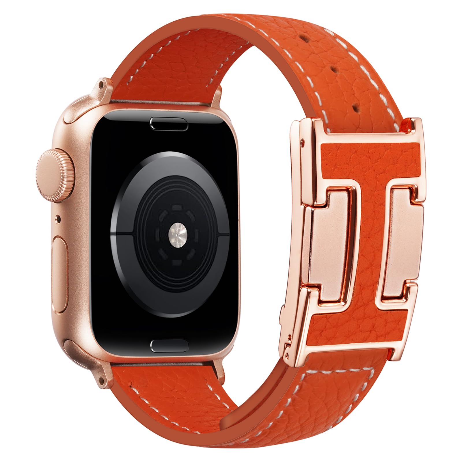 JSGJMY Leather Magnetic Band Compatible with Apple Watch Bands 38mm 40mm 41mm 42mm 44mm 45mm 46mm 49mm for Women Men,Top Grain Leather Designer Replacement Strap for iWatch Ultra SE Series11/10/9/8/7/6/5/4/3/2/1