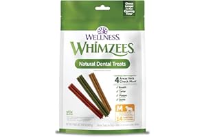 Whimzees Wellness Stix Dog Dental Treats, Natural Chews, Medium Size Stick, (14 Count)