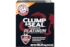 ARM & HAMMER Platinum Cat Litter, Clump & Seal, EXTRA STRENGTH Complete Odour Sealing with 14 Days of Odour Control, Multi-Ca