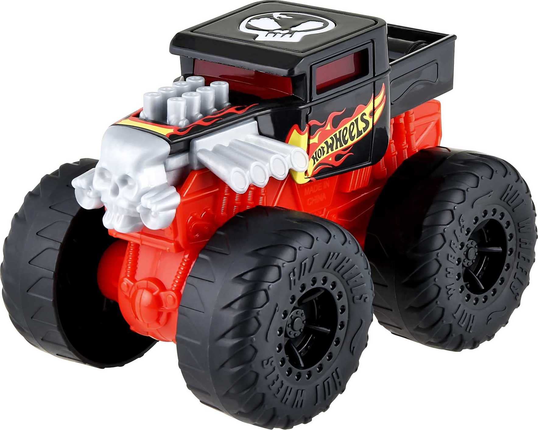 Hot Wheels Monster Trucks Roarin’ Wreckers, 1 1:43 Scale Truck with Lights & Sounds, Plays Truck’s Theme Song, Toy for Kids 3 Years Old & Older, HDX61