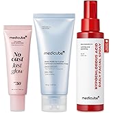medicube After Sun Care Trio Set: Zero Pore Capsule Cleansing Foam, Collagen Glow Sunscreen, Hypochlorous Acid Power Soothing Spray | Deep Cleanse, Shield & Soothe | Face wash, Sunscreen, Facial Spray