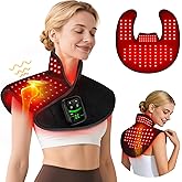 Red Light Therapy for Neck Shoulder with Heat & Massage, 5000mAh Controller Infrared Light Pad with 118 LEDs, Timer & Pulse Modes, Portable Design for Upper Back, Shoulder, Neck, Last 175-190mins