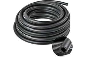 Lainballow 20 Ft Fuel Line Hose, 1/2" ID x 3/4" OD NBR Rubber Hose, High Pressure 300 PSI Boat Fuel Tube for Motorcycles, Marine Boat Outboard, Automotive Fuel Systems Engines