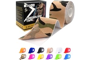 SOON GO Kinesiology Tape 1/2 /5 Rolls Physio Relieve Muscle Soreness and Strain Shoulders Wrists Knees Ankles Elastic Waterproof Good Air Permeability Hypoallergenic 2 inch x 16 Foot Camo by SOONGO