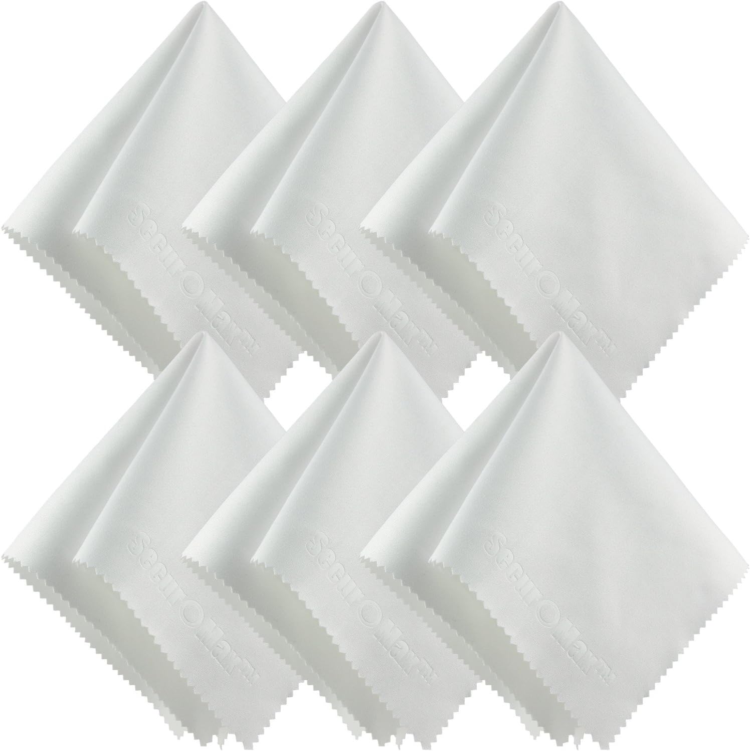 Large Microfiber Cleaning Cloths (10x10 Inch, 6 Pack) for Big TV Screens, Eyeglasses, Camera Lens, Smartphones and Tablets