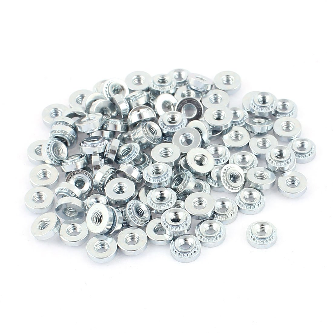 Sourcingmap M2.5-1 Knurled Metal Self Clinching Nut Fastener 100pcs