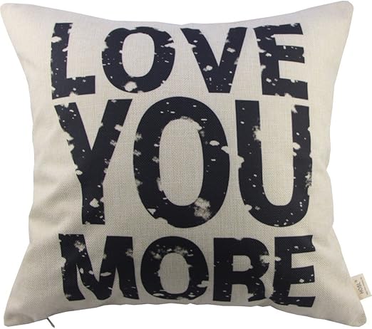 Amazon Com Love You More Square About Cotton Throw Pillow Cushion