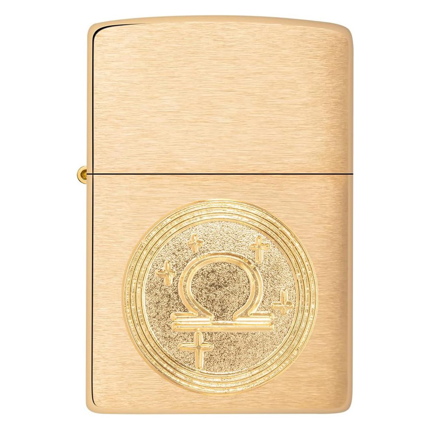 Zippo Windproof Lighter - Libra Emblem, Zodiac - Brushed Brass Finish - Refillable - Reusable - Windproof - Gift Box - Metal - Made in USA - Amazon Exclusive