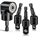 Fruholt Flexible Drill Bit Extension Set with Right Angle Attachment, 360° Rotatable 1/4 3/8 1/2" Impact Grade Socket Adapter