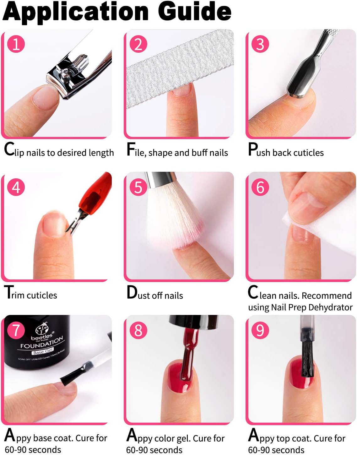 Beetles Gel Nail Polish Kit- 2 Pcs 15ml Black White Colors Gel Polish Set Soak Off UV LED Nail Gel Polish Nail Art Manicure Salon DIY at Home : Beauty