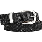RISANTRY Rhinestone Belt for Women, Sparkly Diamond Belts for Womens Dresses, Ladies Glitter Belts for Jeans