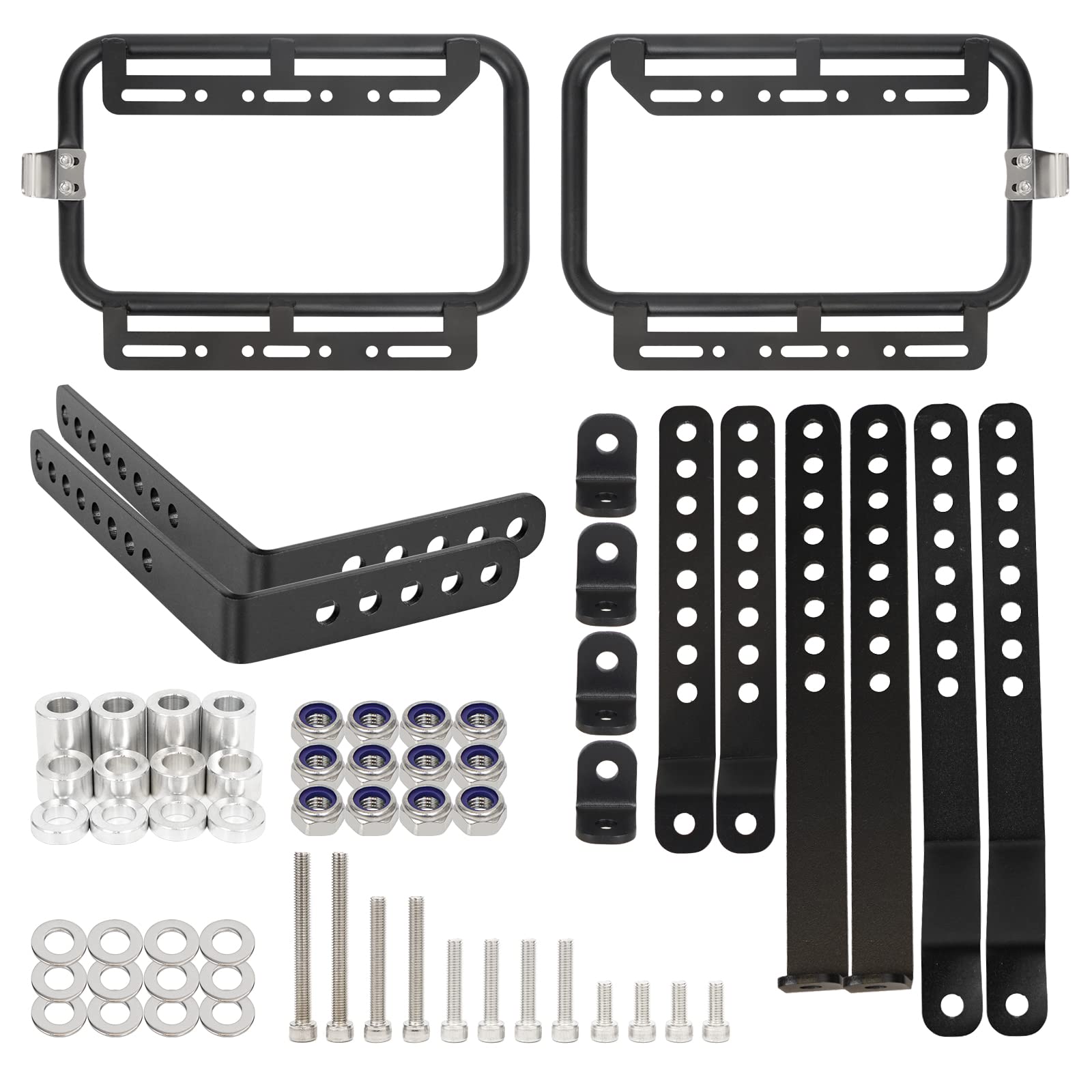 Photo 1 of Donpida Universal Conversion Support Racks Upgrand Detachable Mounting Bracket Kit Aluminum Alloy Support Bar Fit For Motorcycle Side Case Motorbike Hard Saddlebag Box Trunk Tour Storage Carrier Black