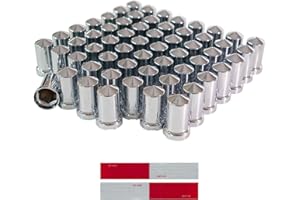 WAITTON 60Pcs Semi Trucks Lug Nut Covers, 33mm Lug Nut Covers Chrome ABS Plastic Anti-Rust Flange Push-on Wheel Nut Caps, Nut Covers for Semi Trucks Trailer