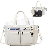 Messenger Bag for College with Laptop Compartments and Zipper Pockets Crossbody Corduroy Teacher Tote Bag for Men and Women