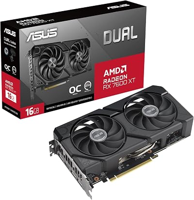 ASUS Radeon RX 7600 XT Dual OC 16GB GDDR6 PCIe 4.0 2801MHz Boost