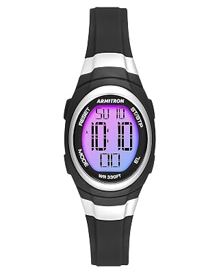 Armitron Sport Women's Rainbow Dial Digital Chronograph Black Resin Strap Watch, 45/7034BRB