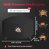 Zettum Fire Pit Cover Round 100 cm Heavy Duty 600D Waterproof view 3